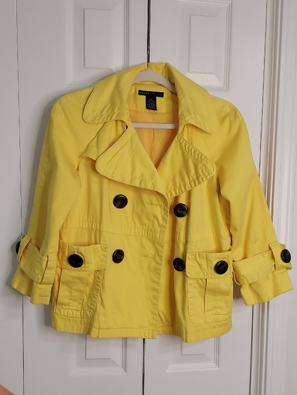 Grace Dane Lewis Jacket, Size 10, Cotton Blend, Bright Yellow